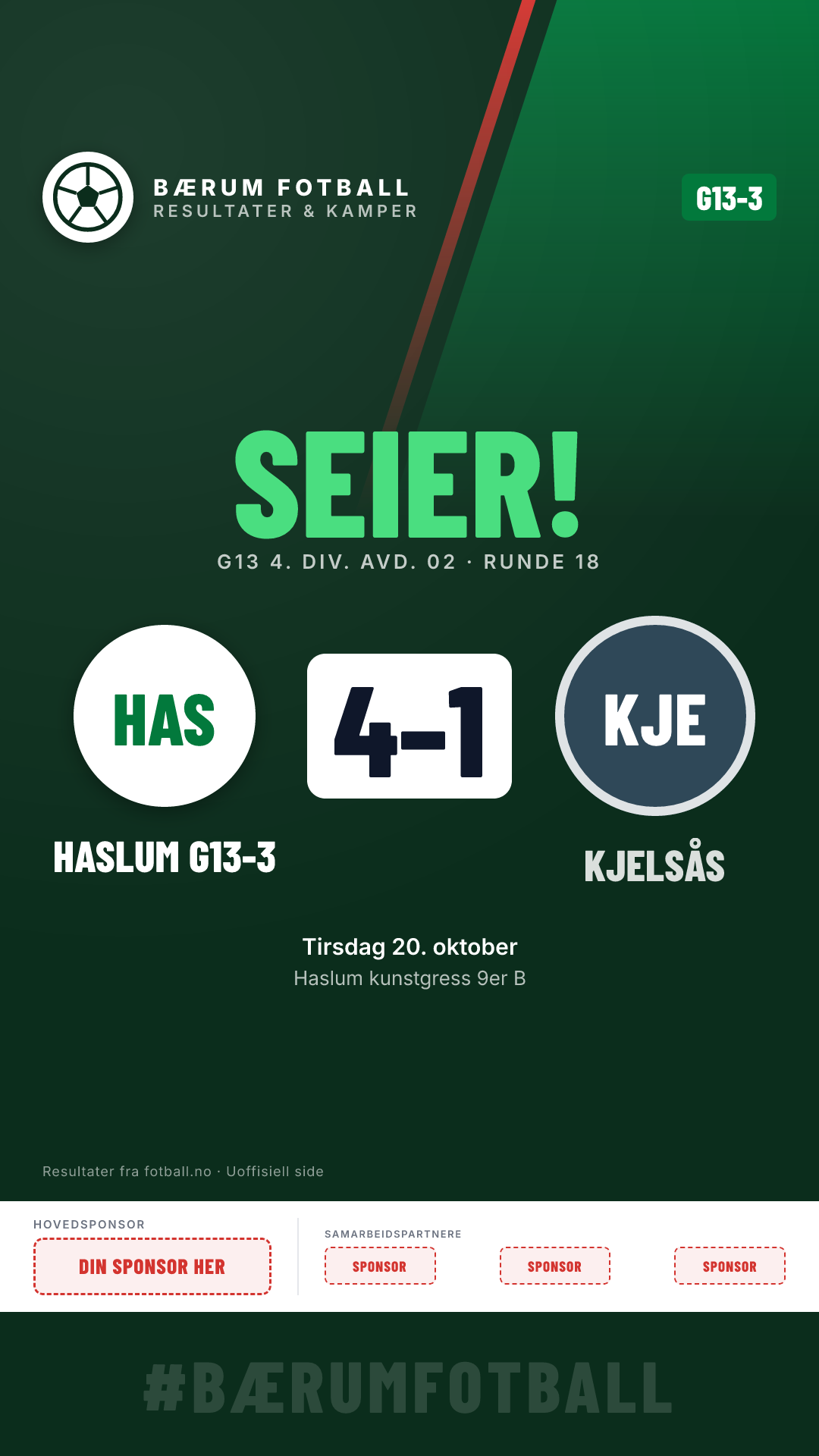 G13-3: Haslum G13-3 4–1 Kjelsås G13-4