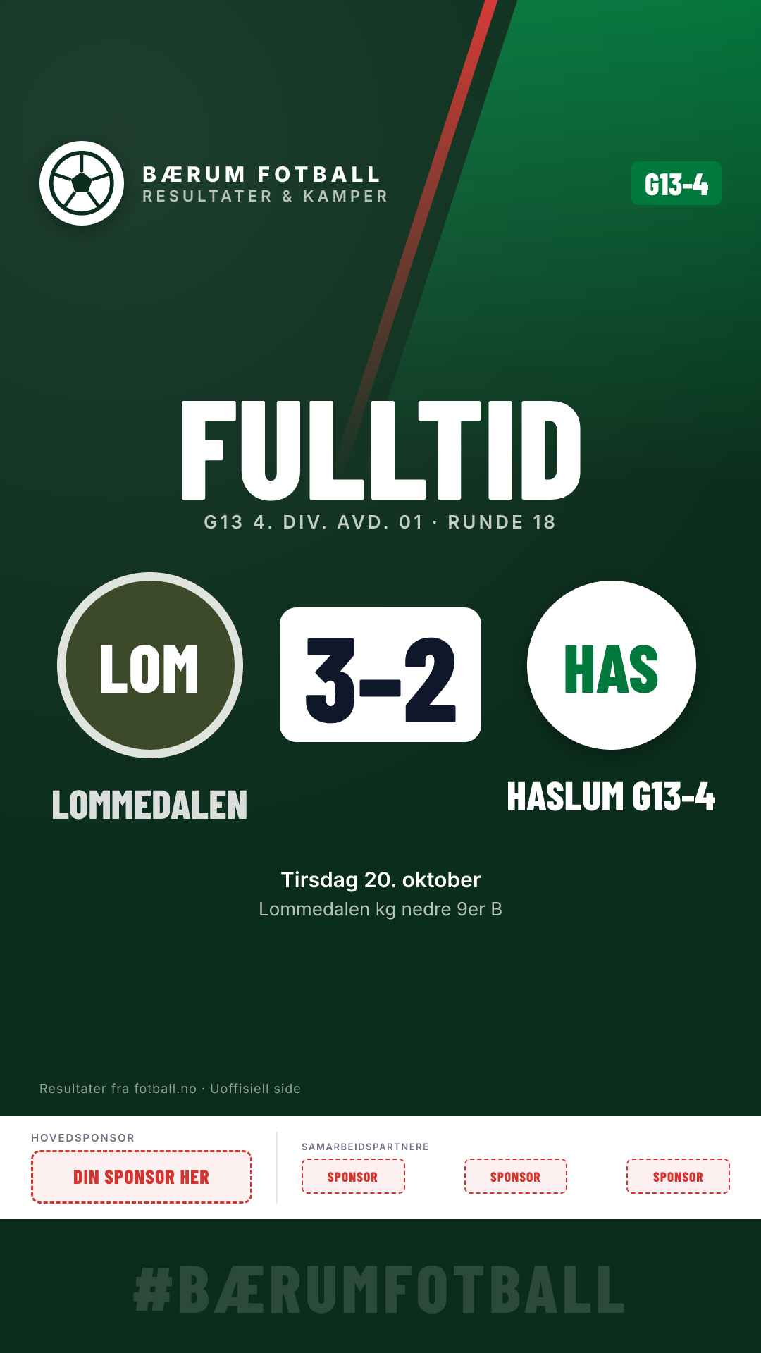 G13-4: Lommedalen G13-3 3–2 Haslum G13-4