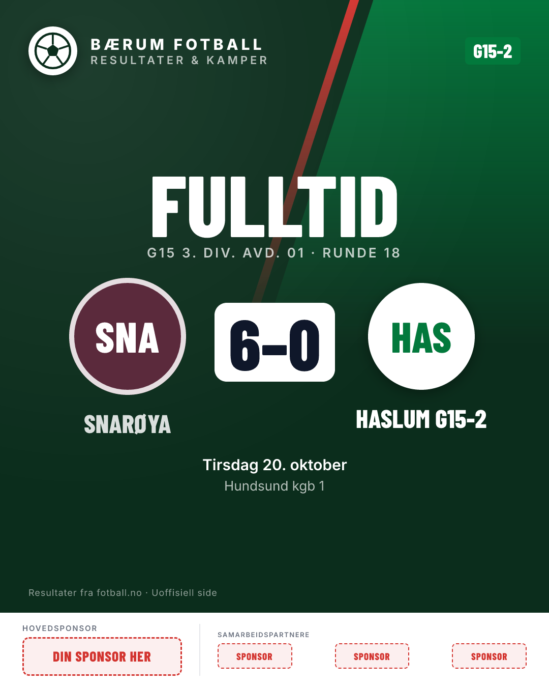G15-2: Snarøya G15-2 6–0 Haslum G15-2