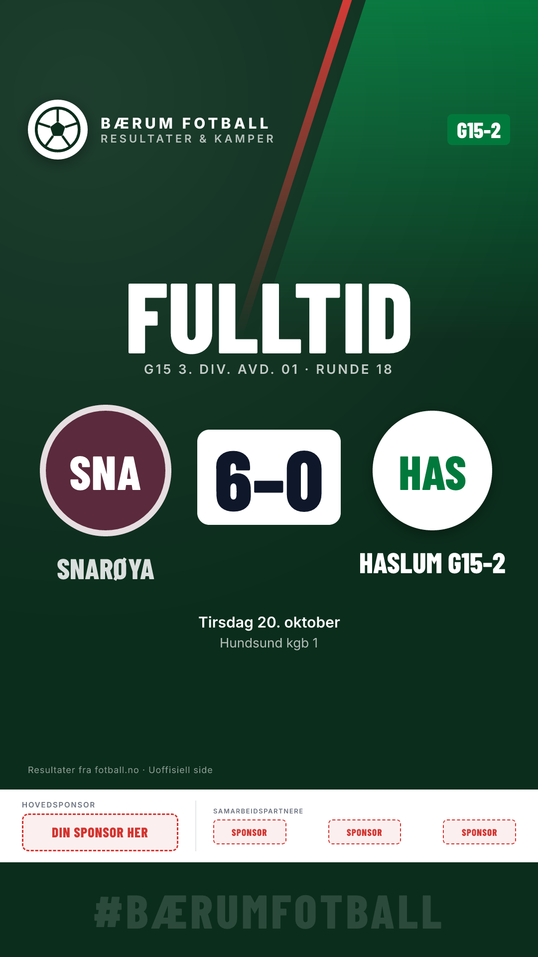 G15-2: Snarøya G15-2 6–0 Haslum G15-2