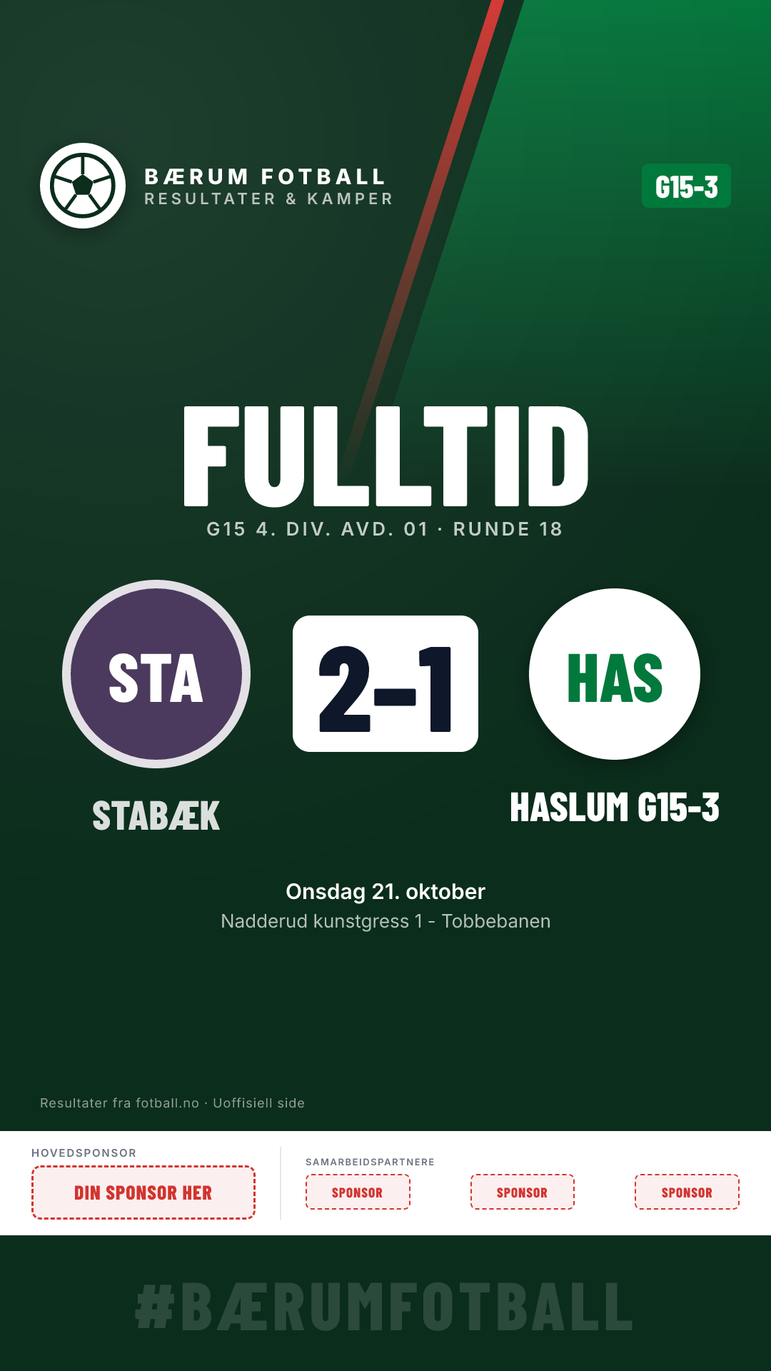 G15-3: Stabæk G15-2 2–1 Haslum G15-3