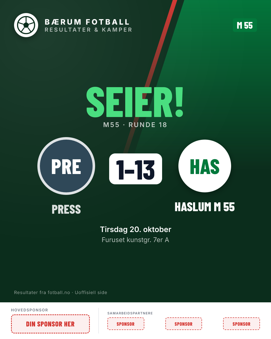 M 55: Press 55 1–13 Haslum M 55